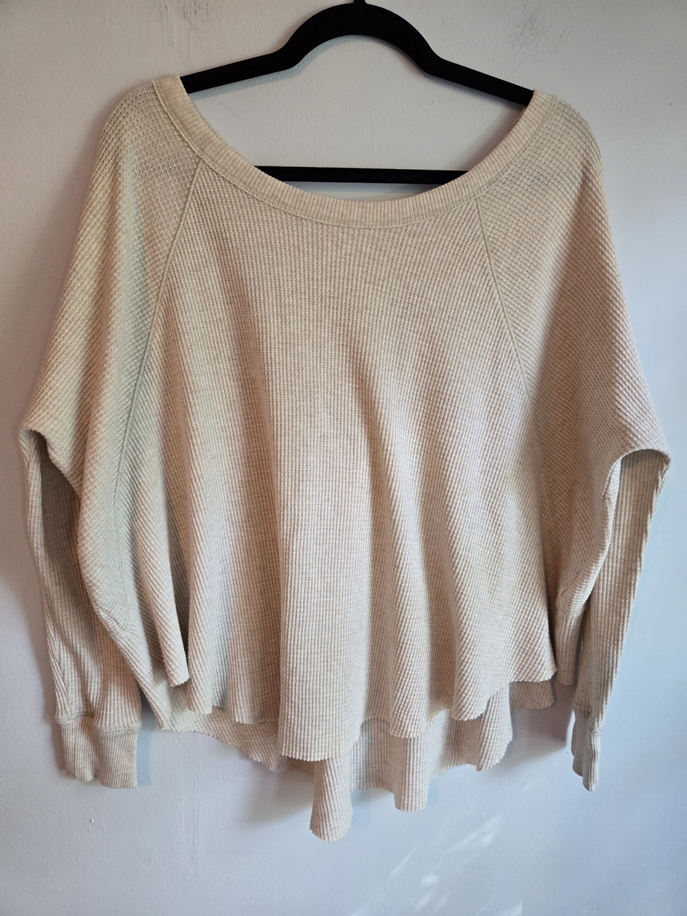 We The Free Bat Wing Waffle Knit Long Sleeve Thermal Small